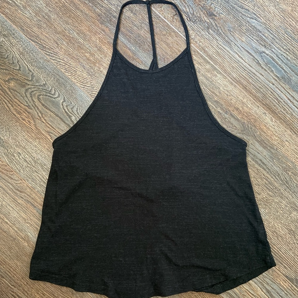 Full Tilt black & sheer T-racer back tank